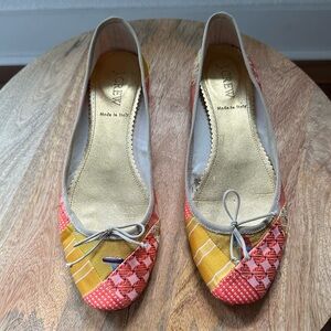 J Crew Patchwork Bow Ballet Flats sz: 7